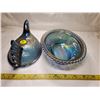 Image 5 : Indiana Glass Blue Carnival Glass Hen on Nest
