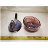 Image 4 : Amethyst Purple & White Slag Glass Hen on Nest