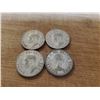 Image 2 : 4 Canadian Silver Quarters 1949, 1952, 1952, 1953