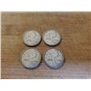 Image 1 : 4 Canadian Silver Quarters 1957 x 2, 1958, 1959