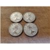 Image 2 : 4 Canadian Silver Quarters 1962, 1963 x 3