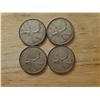 Image 1 : 4 Canadian Silver Quarters 1964, 1965 x 2, 1968 (non magnetic)