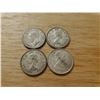 Image 2 : 4 Canadian Silver Quarters 1945, 1961, 1963, 1967