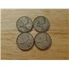 Image 1 : 4 Canadian Silver Quarters 1943, 1944, 1966, 1968 (non magnetic)