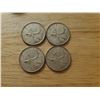 Image 1 : 4 Canadian Silver Quarters 1968 x 4 (non magnetic)