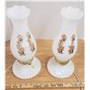 Image 1 : Pair Hurricane table lamps milk glass bases