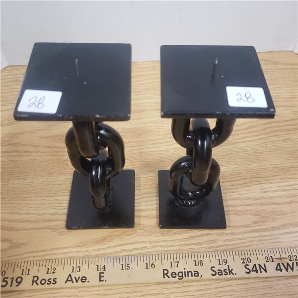 Chain Link Candlesticks 'Hammer Down Welding "