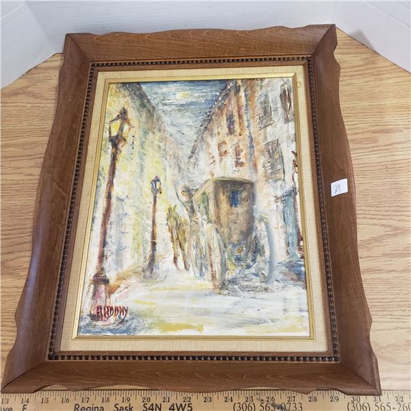 1900s Framed oil painting signed