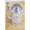 Image 1 : Etched crystal Beer Tankard Pewter lid