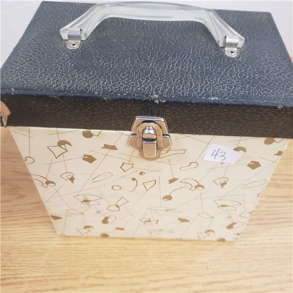 Variety of 45 records with carrying case