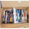 Image 1 : box of vintage advertising pens Alberta and Manitoba (approx 105)