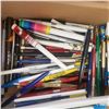 Image 4 : box of vintage advertising pens Alberta and Manitoba (approx 105)