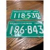 Image 1 : 2 1969 Saskatchewan License Plates