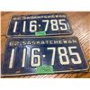 Image 2 : Pair of 1962 Saskatchewan License Plates