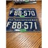 Image 1 : 2 Consecutive 1962 Saskatchewan License Plates Farm