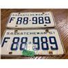 Image 1 : Pair of 1961 Saskatchewan License Plates Farm