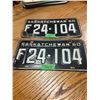 Image 2 : Pair of 1960 Saskatchewan License Plates Farm