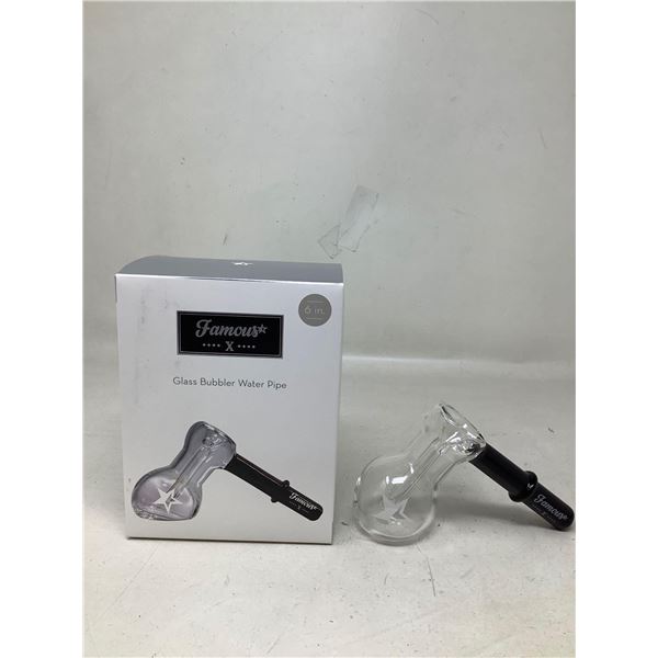 Famous X Glass Bubbler Water Pipe (6")