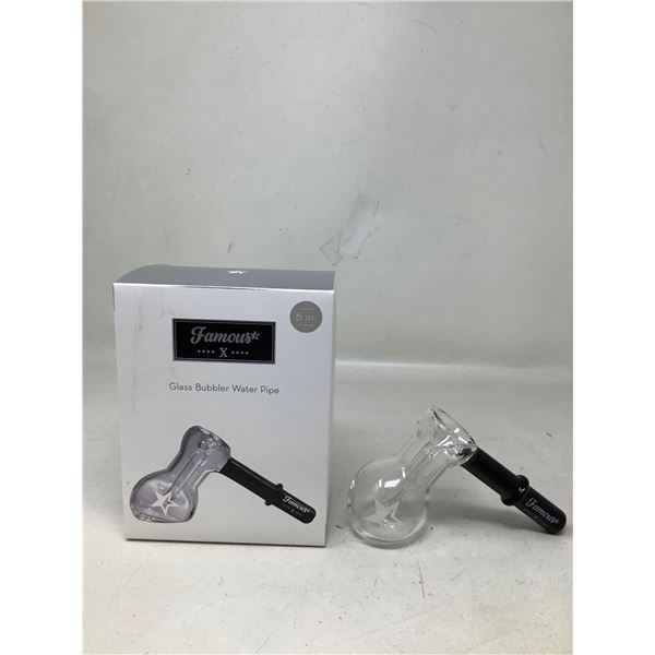 Famous X Glass Bubbler Water Pipe (6")