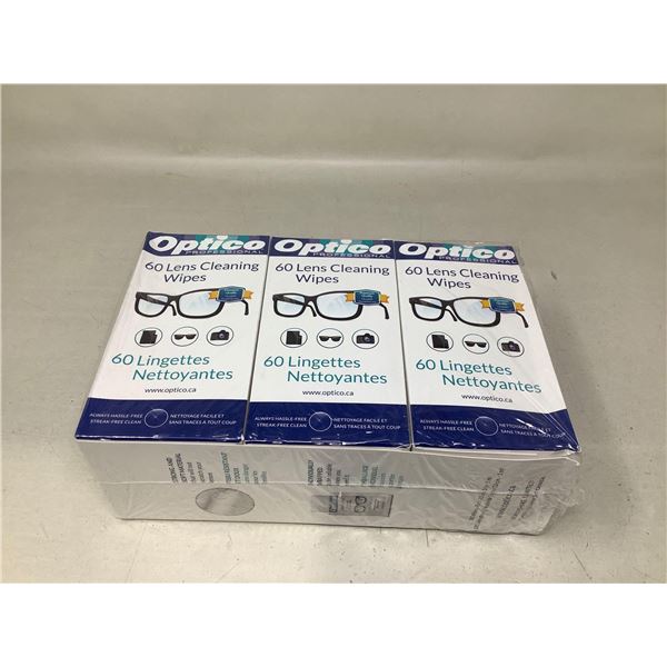 Optico 60 Lens Cleaning Wipes (3 X 60 Wipes)