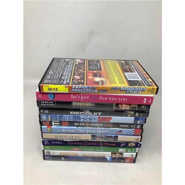 Lot Of 12 Assorted DVD's