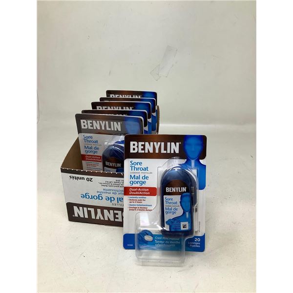Benylin sore throat lozenges case lot of 6 x 20