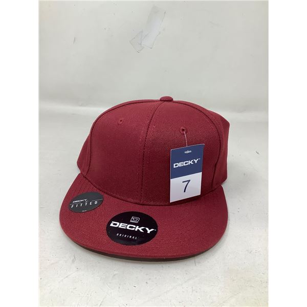 Decky original 7 inch fitted brimmed hat red NEW