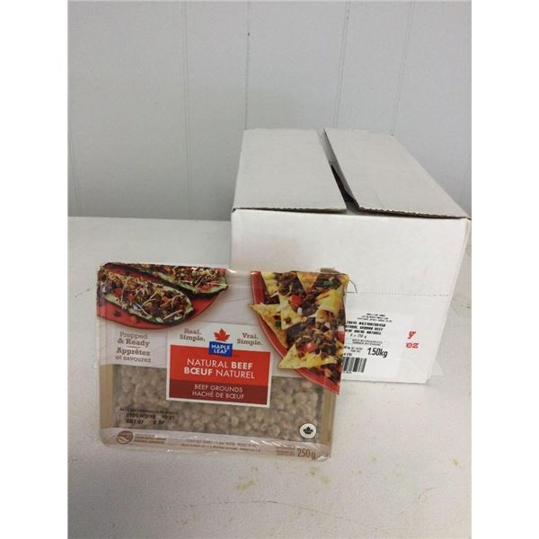 Case of Frozen Maple Leaf Natural Beef Grounds (6 x 250g)