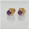 Image 2 : 14K Yellow Gold Amethyst (0.21ct) Earrings (~weight 0.45g), Made in Canada, Suggested Retail Value $