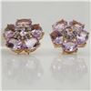 Image 2 : Silver Pink AmethystWhite Topaz(7.4ct) Earrings (~weight 5.6g), Made in Canada, Suggested Retail Val