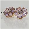 Image 3 : Silver Pink AmethystWhite Topaz(7.4ct) Earrings (~weight 5.6g), Made in Canada, Suggested Retail Val