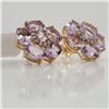 Image 4 : Silver Pink AmethystWhite Topaz(7.4ct) Earrings (~weight 5.6g), Made in Canada, Suggested Retail Val