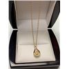 Image 1 : Tear Drop Design Ladies 14K GP Chain with .85 Carat Brilliant Cut Solitaire Pendant