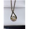 Image 3 : Tear Drop Design Ladies 14K GP Chain with .85 Carat Brilliant Cut Solitaire Pendant