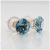 Image 3 : 10K Yellow Gold Blue Topaz (1.6ct) Earrings (~weight 0.46g), Made in Canada, Suggested Retail Value 