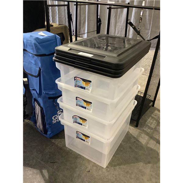 Sterilite  4 Stackable File Boxes w/ Lids (18 1/2in x 14in x 11in)