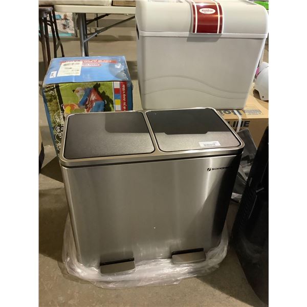 Songmics  Stainless Steel Dual Pedal Garbage Bin