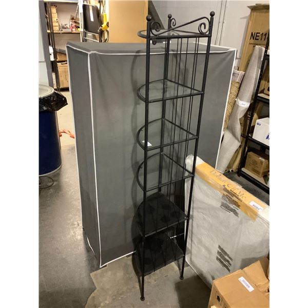 Metal Frame Glass Corner Shelf (68in x 14in)