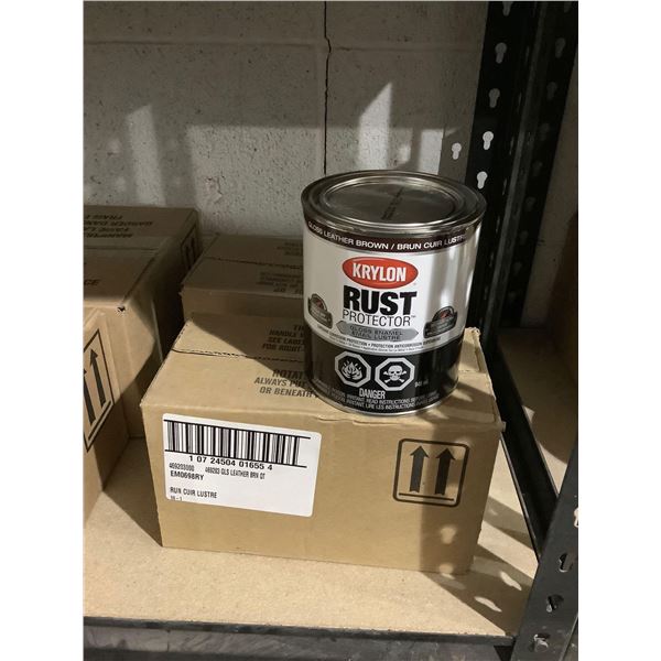 Case of Krylon Rust Protector Gloss Leather Brown Enamel (2 x 946mL)