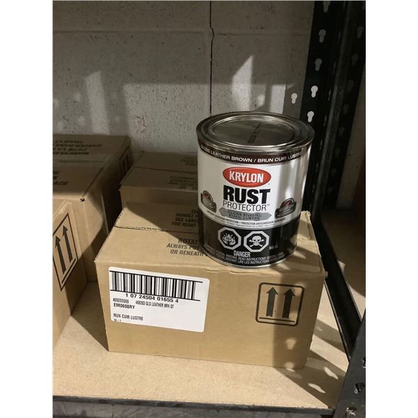 Case of Krylon Rust Protector Gloss Leather Brown Enamel (2 x 946mL)