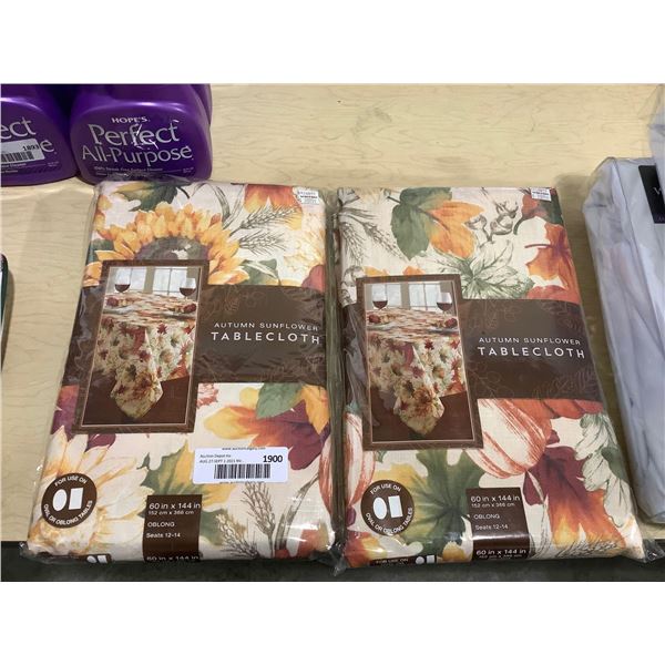 Autumn Sunflower Tablecloth (60in x 144in) Lot of 2
