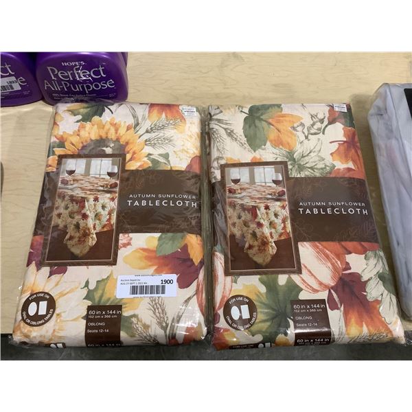 Autumn Sunflower Tablecloth (60in x 144in) Lot of 2