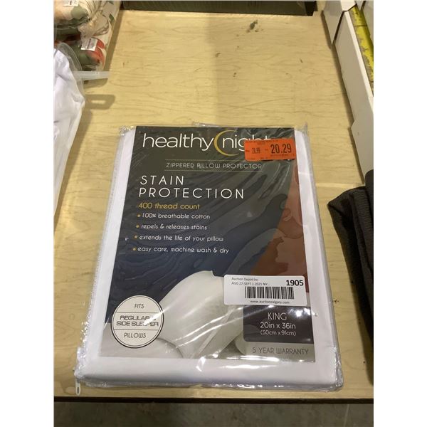 Healthy Night King Size Zippered Pillow Protector