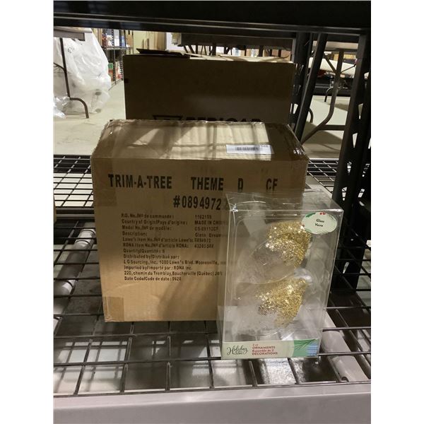 Case of 6 Holiday Living 2ct Glass Ornaments