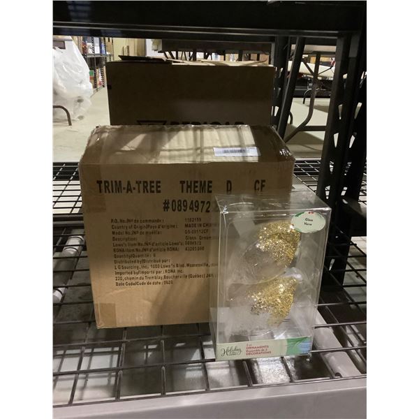 Case of 6 Holiday Living 2ct Glass Ornaments