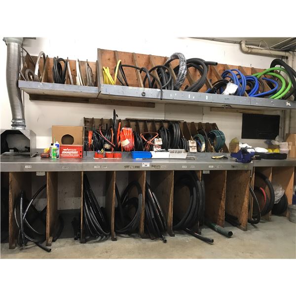 Hose Making Bench CONTENTS OF HYDRAULIC HOSE BENCH - ASSTD HOSES, FITTINGS, THREAD ID KIT ...