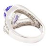 Image 3 : 2.35 ctw Pear Mixed Tanzanite And Round Brilliant Cut Diamond Ring - 18KT White