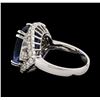 Image 3 : 9.88 ctw Tanzanite and Diamond Ring - 14KT White Gold