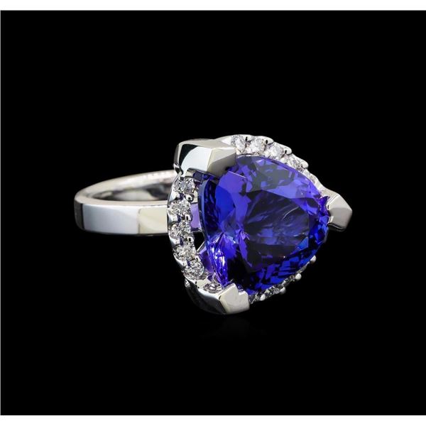 GIA Cert 8.52 ctw Tanzanite and Diamond Ring - 14KT White Gold