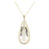 Image 2 : 30.51 ctw Aquamarine and Diamond Pendant With Chain - 14KT Yellow Gold